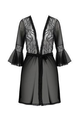 Сексуальний пеньюар з мереживом Passion ECO LEAFA PEIGNOIR black, розмір L/XL зображення