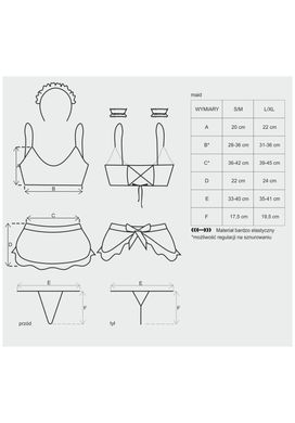 Рольовий костюм покоївки Obsessive Maid set, розмір S/M зображення