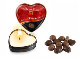 Массажная свеча сердечко Plaisirs Secrets Chocolate Шоколад (35 мл) картинка