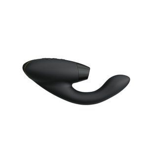 Двойной вакуумный клиторальный стимулятор с вибрацией Womanizer Duo 2 Black (диаметр 3,8 см) картинка