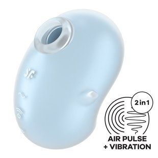 Вакуумный клиторальный стимулятор с вибрацией Satisfyer Cutie Ghost Blue картинка