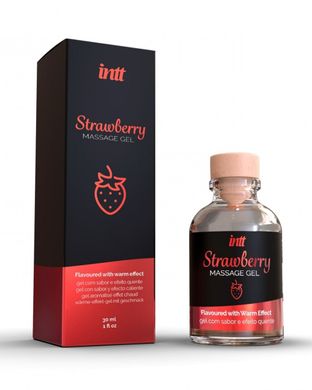 Массажный гель для интимных зон согревающий Intt Strawberry, клубника (30 мл) картинка