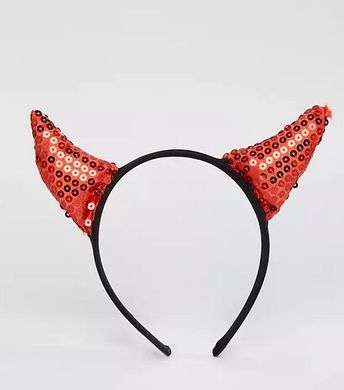 Червоні ріжки чортика (диявола) Leg Avenue Sequin devil horns Red зображення