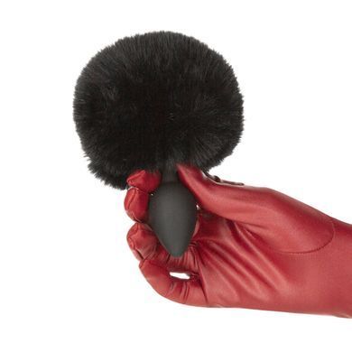 Анальная пробка с хвостом + повязка на глаза Punishment Bunny Tail Silicone Anal Plug Black картинка
