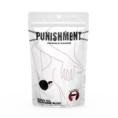 Анальная пробка с хвостом + повязка на глаза Punishment Bunny Tail Silicone Anal Plug Black картинка