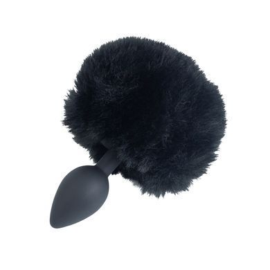 Анальная пробка с хвостом + повязка на глаза Punishment Bunny Tail Silicone Anal Plug Black картинка