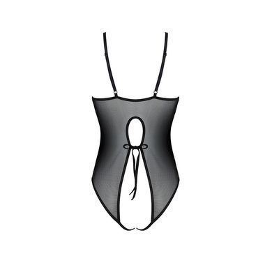 Боди с ажурным декором и открытым доступом Passion Ursula Body black, размер L/XL картинка
