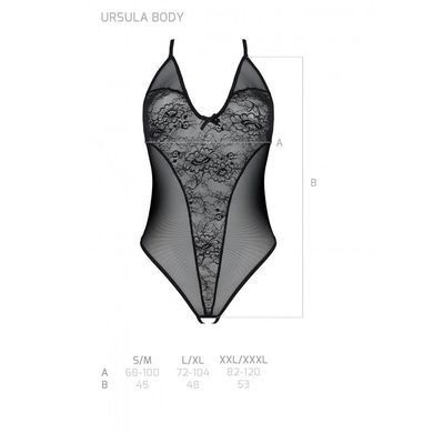 Боди с ажурным декором и открытым доступом Passion Ursula Body black, размер L/XL картинка