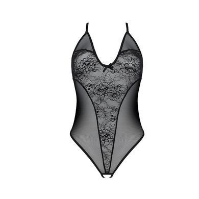 Боди с ажурным декором и открытым доступом Passion Ursula Body black, размер L/XL картинка