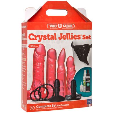 Набір для страпону Doc Johnson Vac-U-Lock - Crystal Jellies Set зображення
