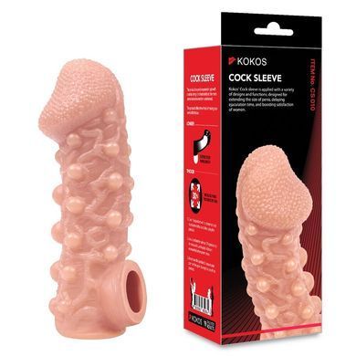 Насадка на член з отвором для мошонки Kokos Cock Sleeve CS 010, розмір M зображення