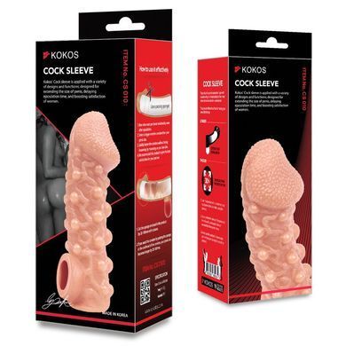 Насадка на член з отвором для мошонки Kokos Cock Sleeve CS 010, розмір M зображення