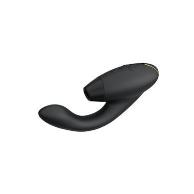 Двойной вакуумный клиторальный стимулятор с вибрацией Womanizer Duo 2 Black (диаметр 3,8 см) картинка