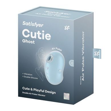 Вакуумний кліторальний стимулятор з вібрацією Satisfyer Cutie Ghost Blue зображення
