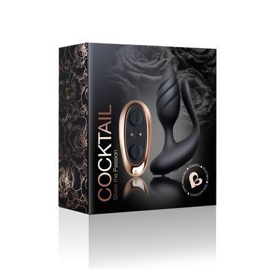 Анально-вагинальный вибратор для пар с пультом ДУ Rocks Off Cocktail Black (диаметр 3,3 см) картинка