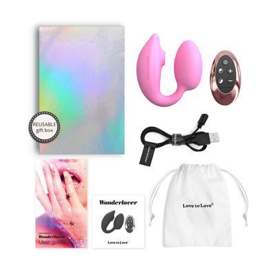 Вакуумный стимулятор с виброяйцем Love To Love Wonderlover PINK PASSION (диаметр 3,9 см) картинка