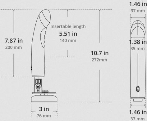Смарт вибратор фалообразный на присоске Lovense Mission 2 Vibrating suction cup dildo (диаметр 3,7 см) картинка