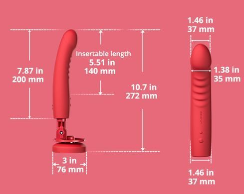 Смарт вибратор фалообразный на присоске Lovense Mission 2 Vibrating suction cup dildo (диаметр 3,7 см) картинка