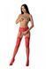 Еротичні ажурні колготки з доступом Passion S029 One Size, red картинка 1
