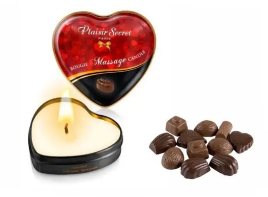 Массажная свеча сердечко Plaisirs Secrets Chocolate Шоколад (35 мл) картинка