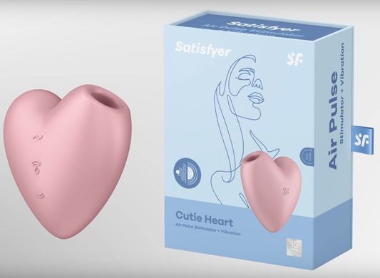 Вакуумный стимулятор - сердце с вибрацией Satisfyer Cutie Heart Light Red картинка