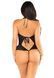 Кружевное боди Leg Avenue Lace Floral Lace Halter Teddy with Flutter Accent One Size, Black картинка 2