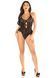 Кружевное боди Leg Avenue Lace Floral Lace Halter Teddy with Flutter Accent One Size, Black картинка 5