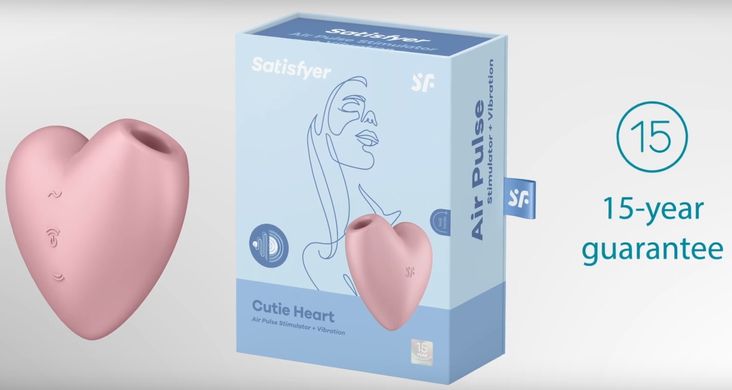 Вакуумний стимулятор - серце з вібрацією Satisfyer Cutie Heart Light Red зображення