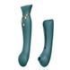 Смартвибратор 3 в 1 с подогревом, пульсацией и вакуумом Zalo Queen Jewel Green + кристалл Swarovski (диаметр 3,3 см) картинка