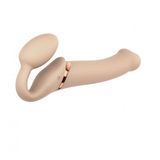 Фото Безременевий вібрострапон на пульті ДУ Strap-On-Me Vibrating Flesh L (діаметр 3,7 см)