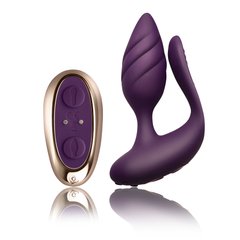 Анально-вагинальный вибратор для пар с пультом ДУ Rocks Off Cocktail Purple (диаметр 3,3 см) картинка