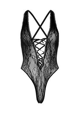 Кружевное боди Leg Avenue Floral lace thong teddy OS Black картинка