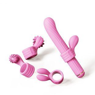 Вібратор для точки G з насадками Otouch Magic Stick S1 Plus Pink (діаметр 3,5 см) зображення