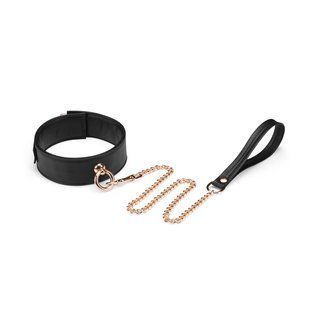 Нашийник з повідцем Liebe Seele Black Organosilicon Collar with Leash зображення