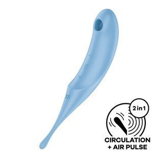 Вібратор для клітора із вакуумною стимуляцією Satisfyer Twirling Pro Blue зображення