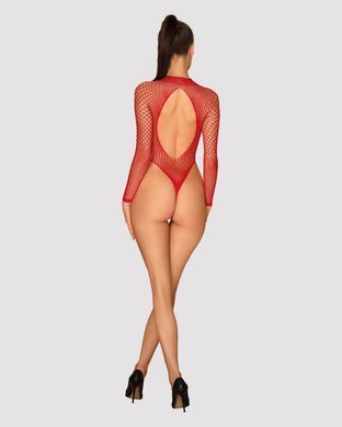 Боди-сетка с длинным рукавом Obsessive B126 teddy red, размер XL/XXL картинка