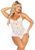 Кружевное боди Leg Avenue Lace Floral Lace Halter Teddy with Flutter Accent One Size, White картинка