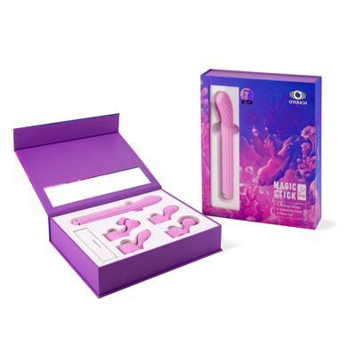 Вібратор для точки G з насадками Otouch Magic Stick S1 Plus Pink (діаметр 3,5 см) зображення