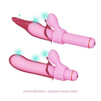 Вібратор для точки G з насадками Otouch Magic Stick S1 Plus Pink (діаметр 3,5 см) зображення