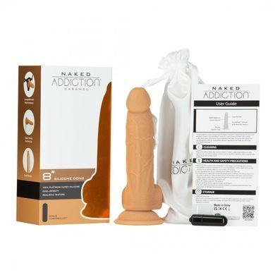 Фалоімітатор реалістичний на присосці Naked Addiction 8&Prime; Silicone Dual Density Dildo Vanilla (діаметр 4,5 см + віброкуля в подарунок) зображення