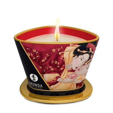 Масажна свічка з афродизіаками Shunga MASSAGE CANDLE Sparkling Strawberry Wine полуничне шампанське (170 мл) зображення