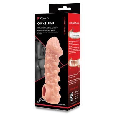 Насадка на член з отвором для мошонки Kokos Cock Sleeve CS 010, розмір L зображення