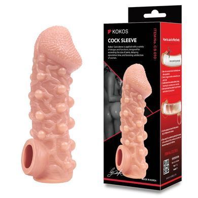 Насадка на член з отвором для мошонки Kokos Cock Sleeve CS 010, розмір L зображення