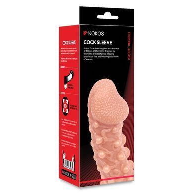 Насадка на член з отвором для мошонки Kokos Cock Sleeve CS 010, розмір L зображення