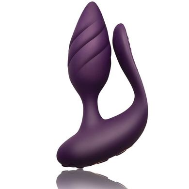 Анально-вагинальный вибратор для пар с пультом ДУ Rocks Off Cocktail Purple (диаметр 3,3 см) картинка