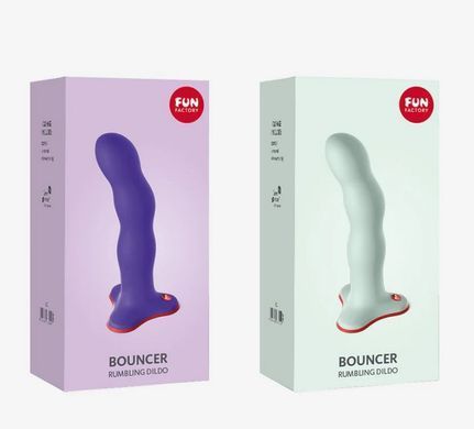 Фалоімітатор на присосці з ефектом вібрації Fun Factory BOUNCER, світло-зелений (діаметр 3,9 см) зображення