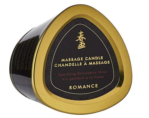Масажна свічка з афродизіаками Shunga MASSAGE CANDLE Sparkling Strawberry Wine полуничне шампанське (170 мл) зображення