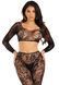 Кружевной комплект: топ и лосины Leg Avenue Crop top & footless tights Black One Size картинка 3