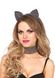 Набір зі стразами: вушка кішки та чокер Leg Avenue Cat ear headband & choker set Black картинка 1