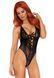 Кружевное боди Leg Avenue Floral lace thong teddy OS Black картинка 1